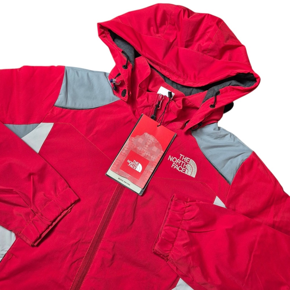 The North Face Women's M Jacket Red Gray Removable Hood Quick Drying NWT